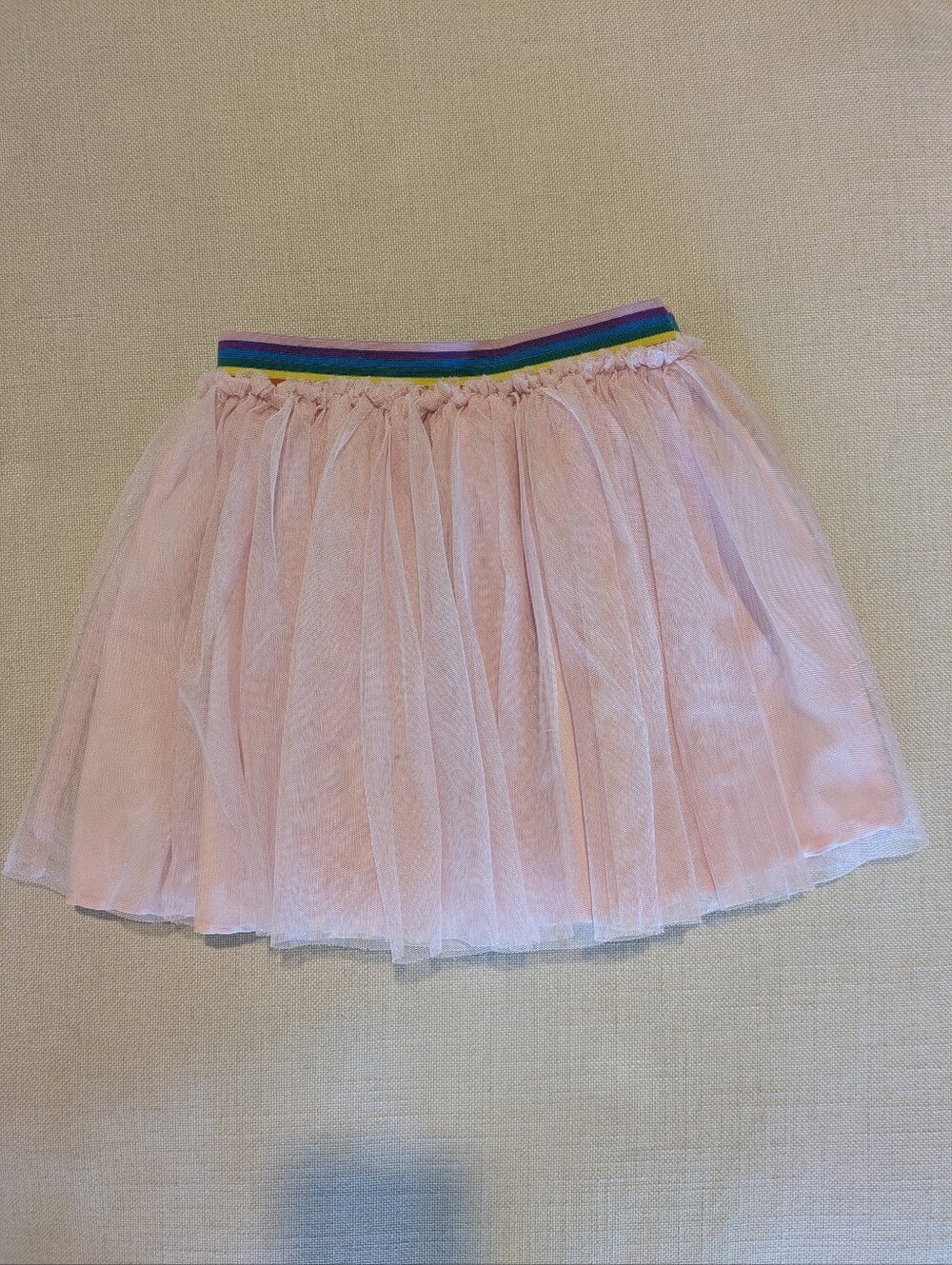 Harper Canyon Pale Pink Tulle Skirt with Rainbow Elastic Waist